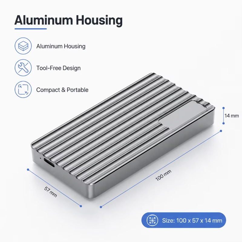 Алюминиевый корпус для M.2 NVM – обзор и цена Usb4 40Gbps External Ssd 8Tb